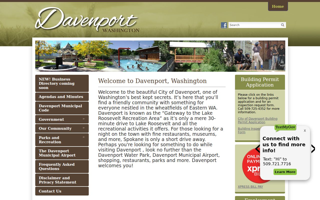 Davenport criminal records context in Lincoln County on the official city homepage